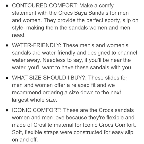 CROCS Baja Slide On Iconic Sandals. Unisex W10 M8. Black. New Condition - Picture 7 of 13